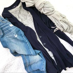 GAP navy v-neck long cardigan